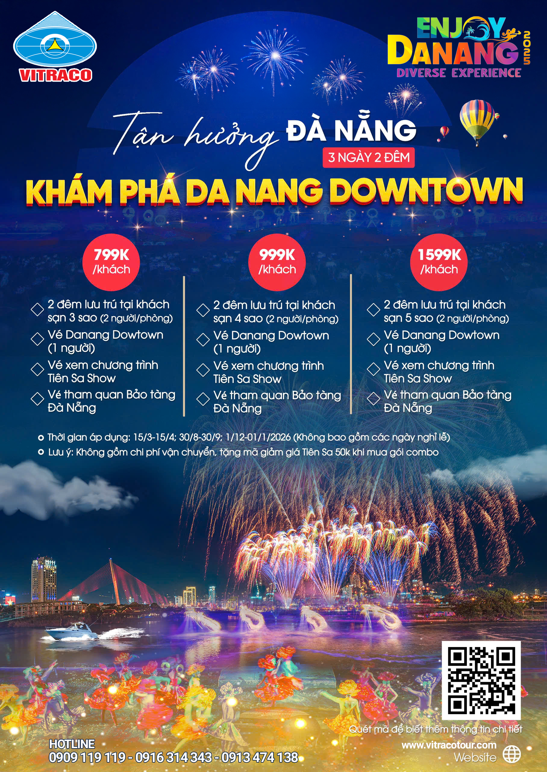 COMBO TOUR ĐÀ NẴNG 3 NGÀY 2 ĐÊM – BÀ NÀ HILL – DA NANG DOWNTOWN- BẢO TÀNG ĐÀ NẴNG – TIÊN SA SHOW